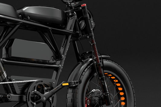 LANKELEISI X-Black Knight Vélo électrique tout terrain 48V 20Ah+25Ah double batterie Samsung, 2000W double moteur, suspension arrière