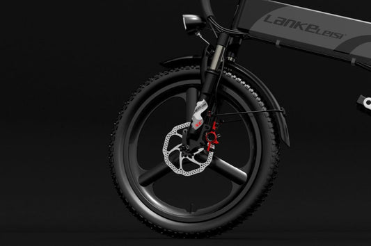 Vélo Électrique Urbain Pliant LANKELEISI G660, Équipé d'une Suspension Avant