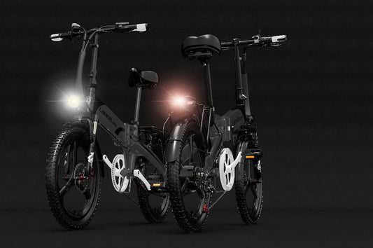 Vélo Électrique Urbain Pliant LANKELEISI G660, Équipé d'un Système d'Éclairage