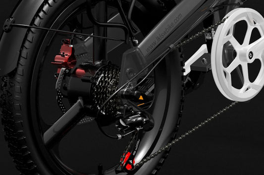 Vélo Électrique Urbain Pliant LANKELEISI G660, Équipé d'un Dérailleur Arrière Shimano 7 Vitesses