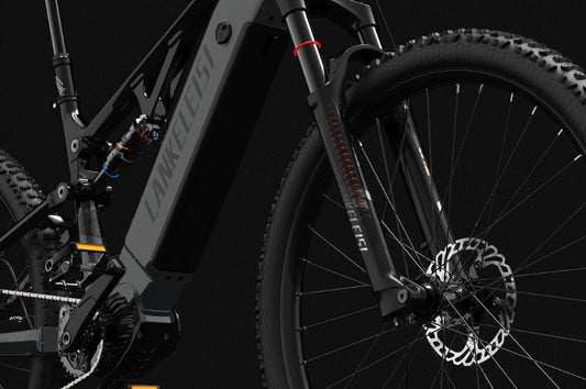 LANKELEISI GT800 Vélo Électrique Tout Terrain avec Fourche Avant à Suspension de 120MM