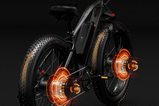 LANKELEISI MG740PLUS Vélo électrique de montagne 1000W*2 Moteur à double moyeu avant et arrière