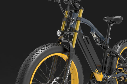 Vélo Électrique de Montagne LANKELEISI RV700 avec Suspension Avant