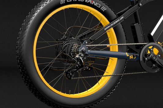 Vélo Électrique de Montagne LANKELEISI RV700 avec Dérailleur Arrière Shimano 7 Vitesses