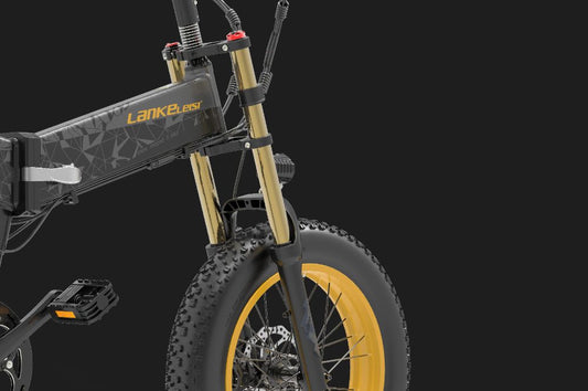 LANKELEISI X3000plus-up Vélo Électrique Tout Terrain avec Suspension avant à Fourche