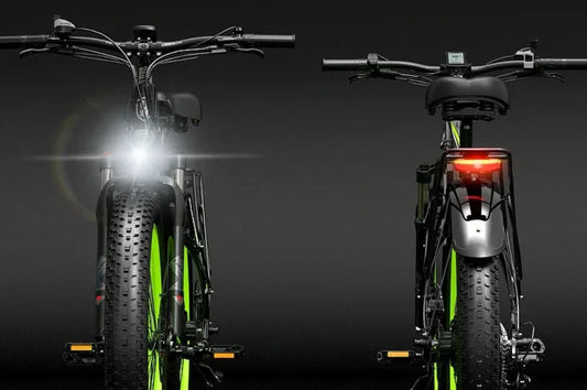 Vélo Électrique Tout-Terrain LANKELEISI XC4000 avec Phare et Feu Arrière