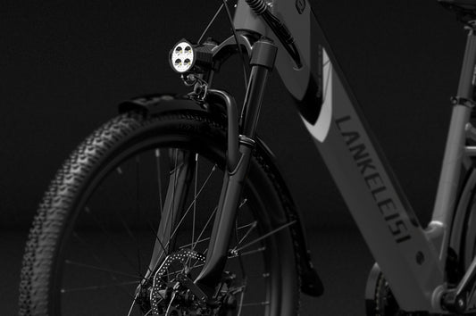 Vélo Électrique Urbain LANKELEISI ES500PRO avec Suspension Avant