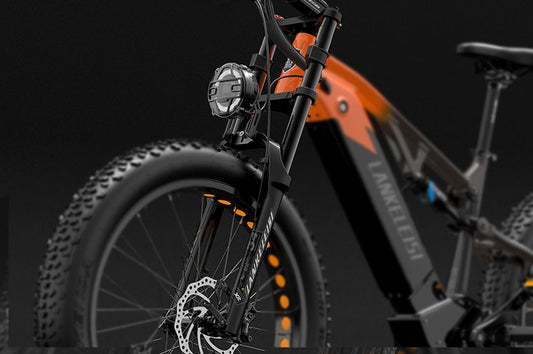 Vélo électrique tout-terrain LANKELEISI RV800PLUS avec suspension avant à ressort hydraulique de 120 mm