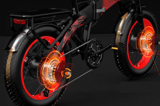 LANKELEISI X2000MAX Vélo électrique pliant, 1000W*2 Moteur double