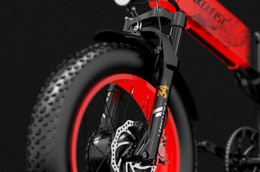 LANKELEISI X2000MAX Vélo électrique pliant avec fourche à suspension verrouillable