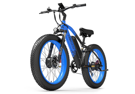 LANKELEISI MG740PLUS Vélo électrique 2000W avec deux batteries 48V 20Ah - Bleu