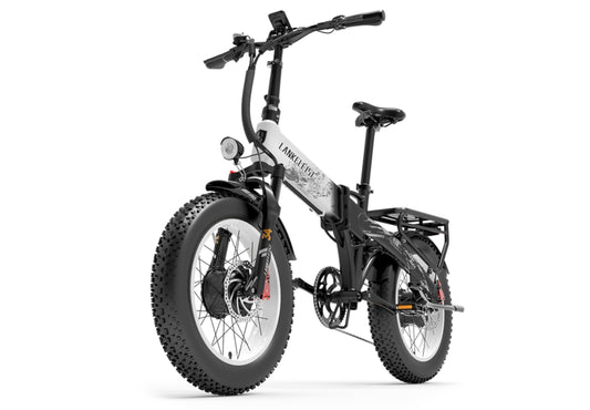 Lankeleisi X2000MAX fat bike électrique compact et facile à plier blanc