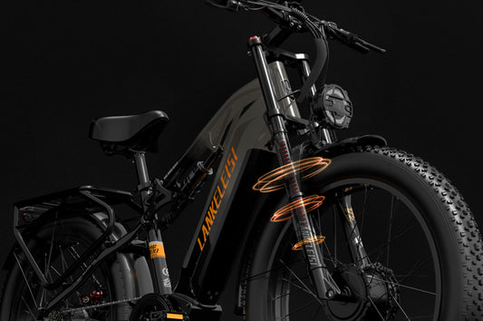 LANKELEISI MG800MAX vélo électrique de montagne avec suspension par fourche à ressort