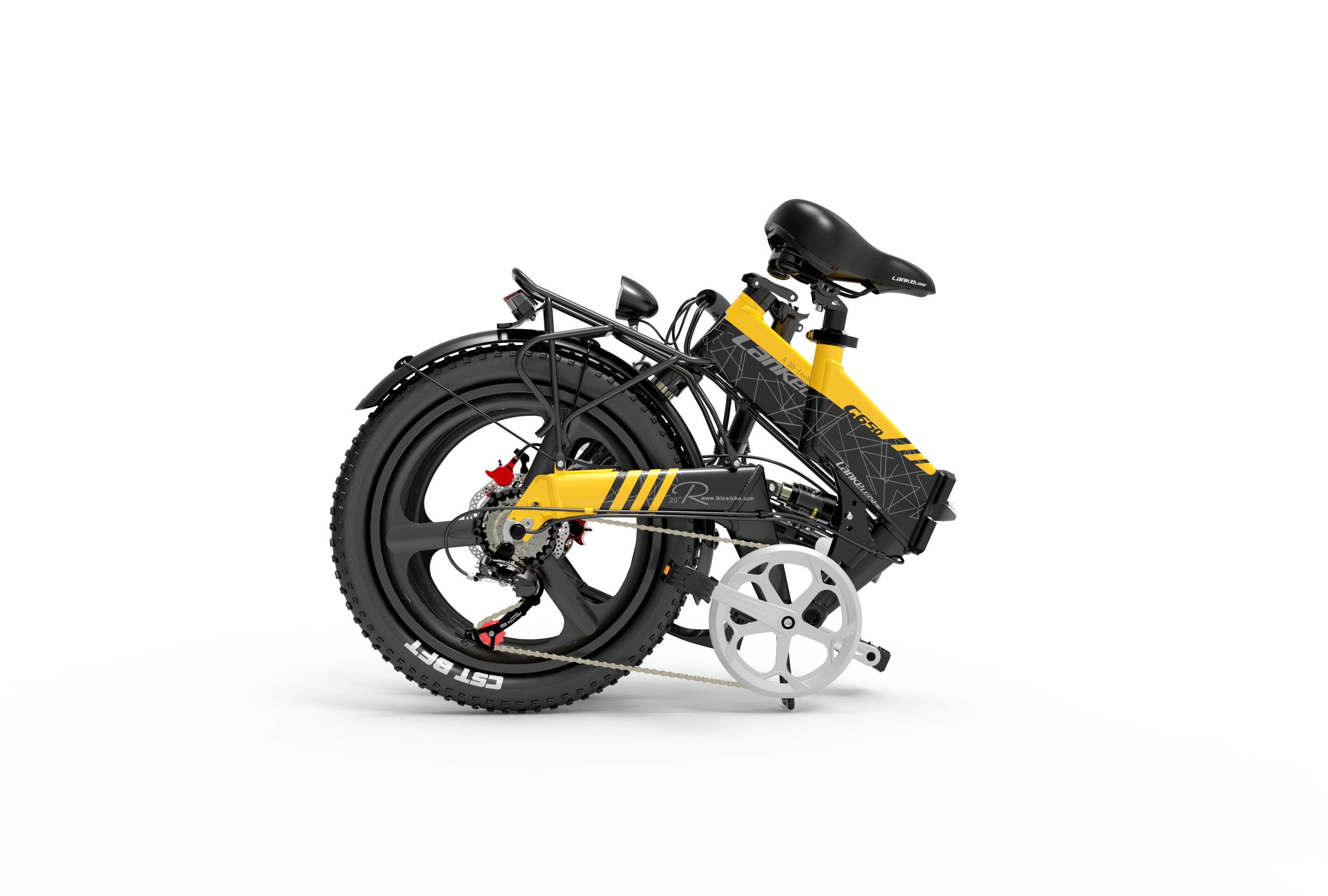 Lankeleisi G660 500W vélo électrique pliant - jaune 