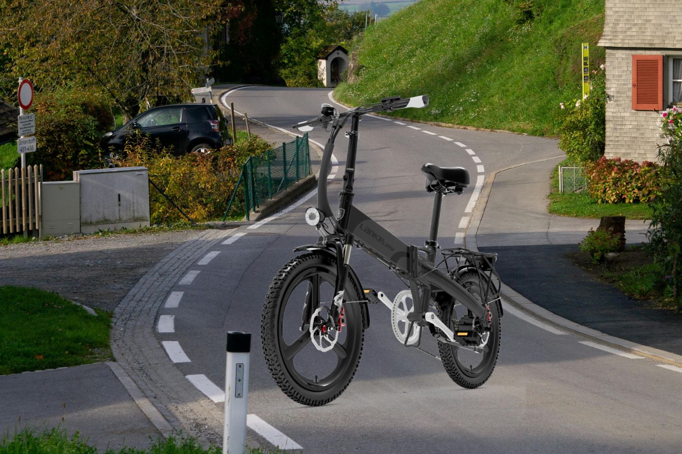 LANKELEISI G660 Vélo Électrique Urbain Pliant avec Moteur Arrière de 500W