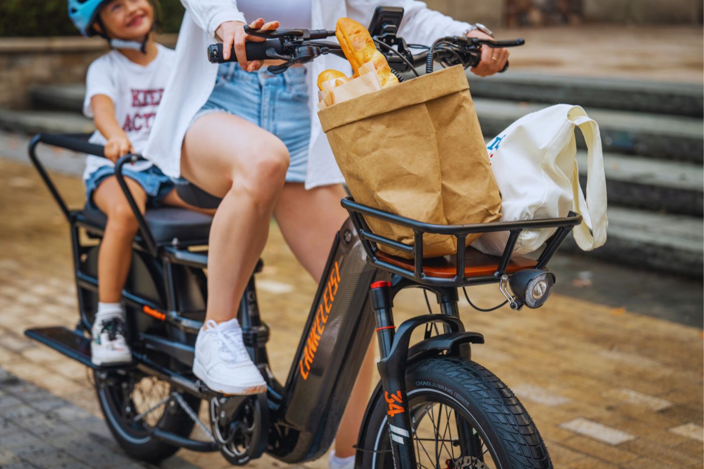 Vélo Électrique de Livraison LANKELEISI Wombat-1 avec Panier Avant