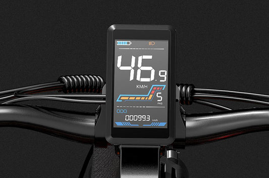 Vélo électrique tout-terrain LANKELEISI RV800PLUS équipé d’un écran LCD couleur