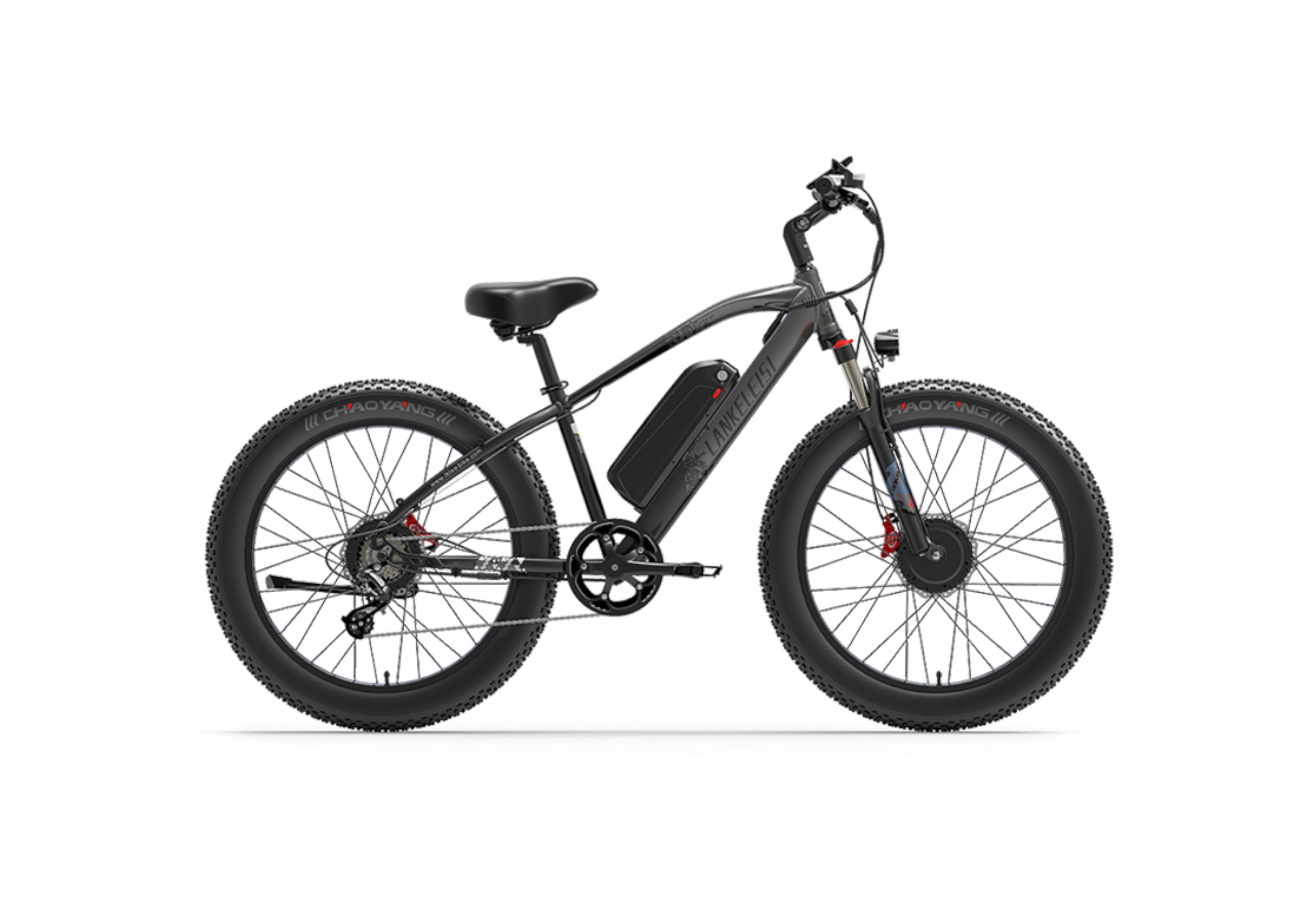 LANKELEISI MG740PLUS Blue Dual Motor E-Bike with Front Suspension - Gris