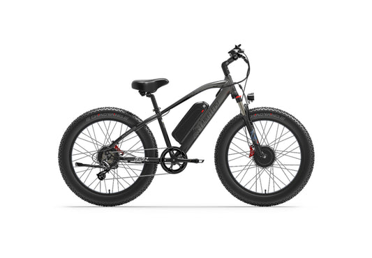 LANKELEISI MG740PLUS Blue Dual Motor E-Bike with Front Suspension - Gris
