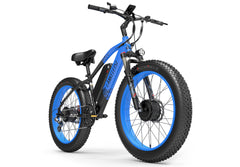LANKELEISI MG740PLUS vélo électrique avec cadre robuste et pneus larges 26x4.0 pouces - bleu