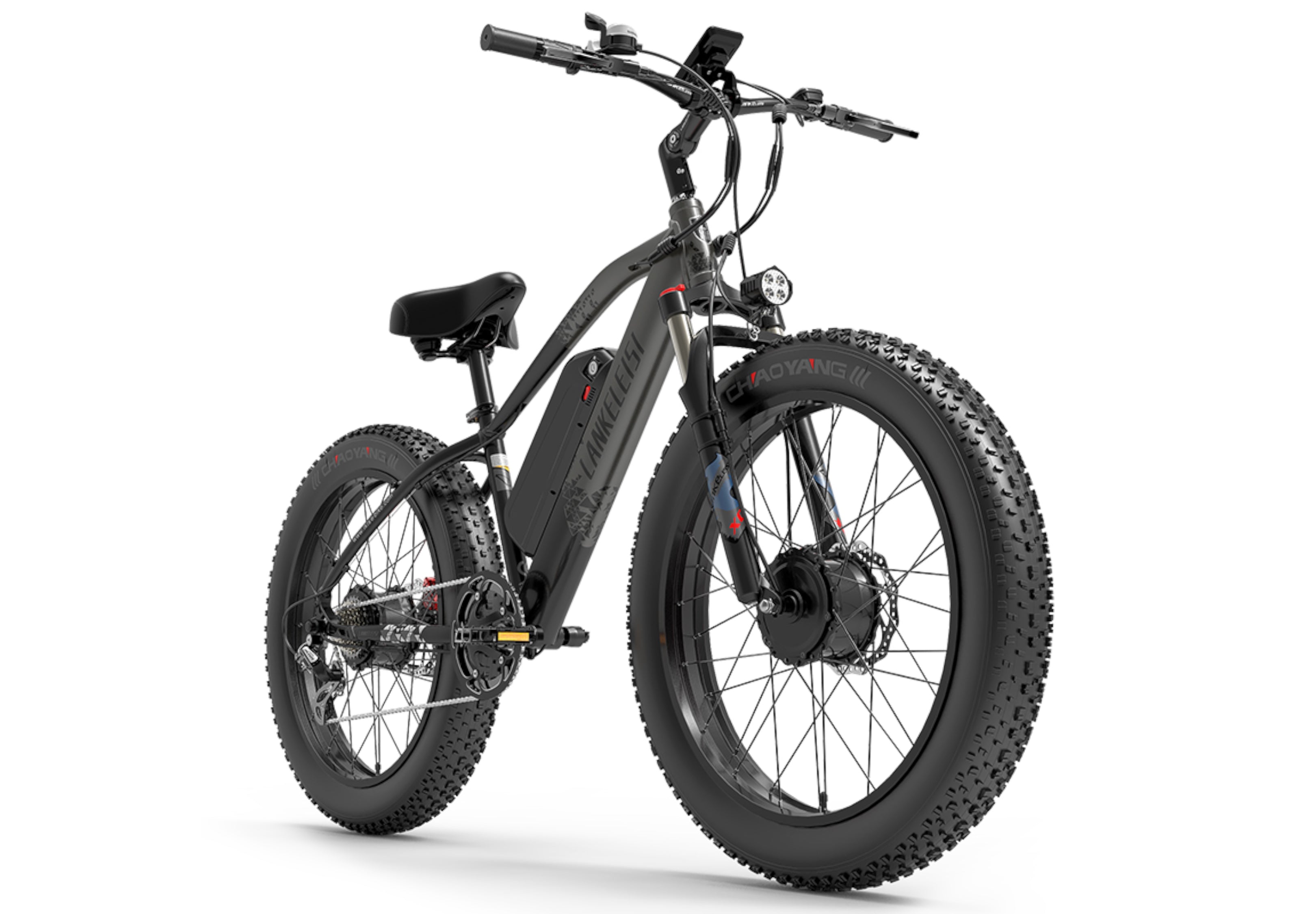LANKELEISI MG740PLUS vélo électrique avec suspension avant pour le confort et la puissance - Gris