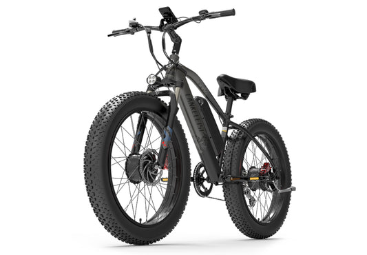 LANKELEISI MG740PLUS VTT électrique avec pneus 26x4.0 pouces - Gris