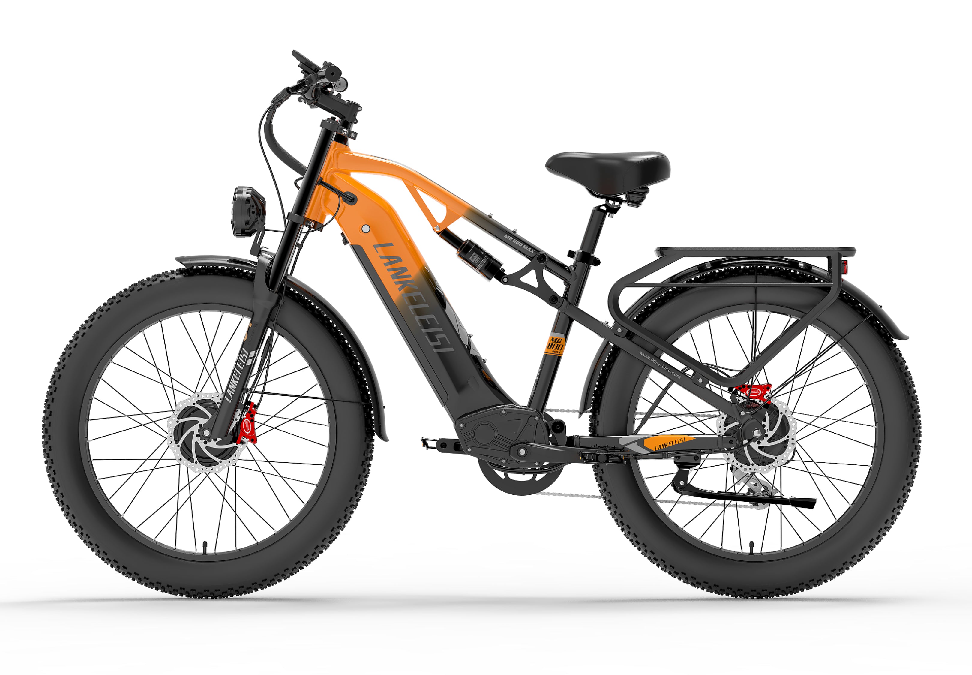 Lankeleisi MG800MAX VTT électrique pneus 26×4.0 et batterie Samsung 48V 20Ah orange
