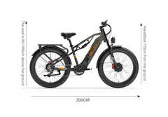 Lankeleisi MG800MAX vélo électrique cadre robuste et pneus larges tout-terrain gris