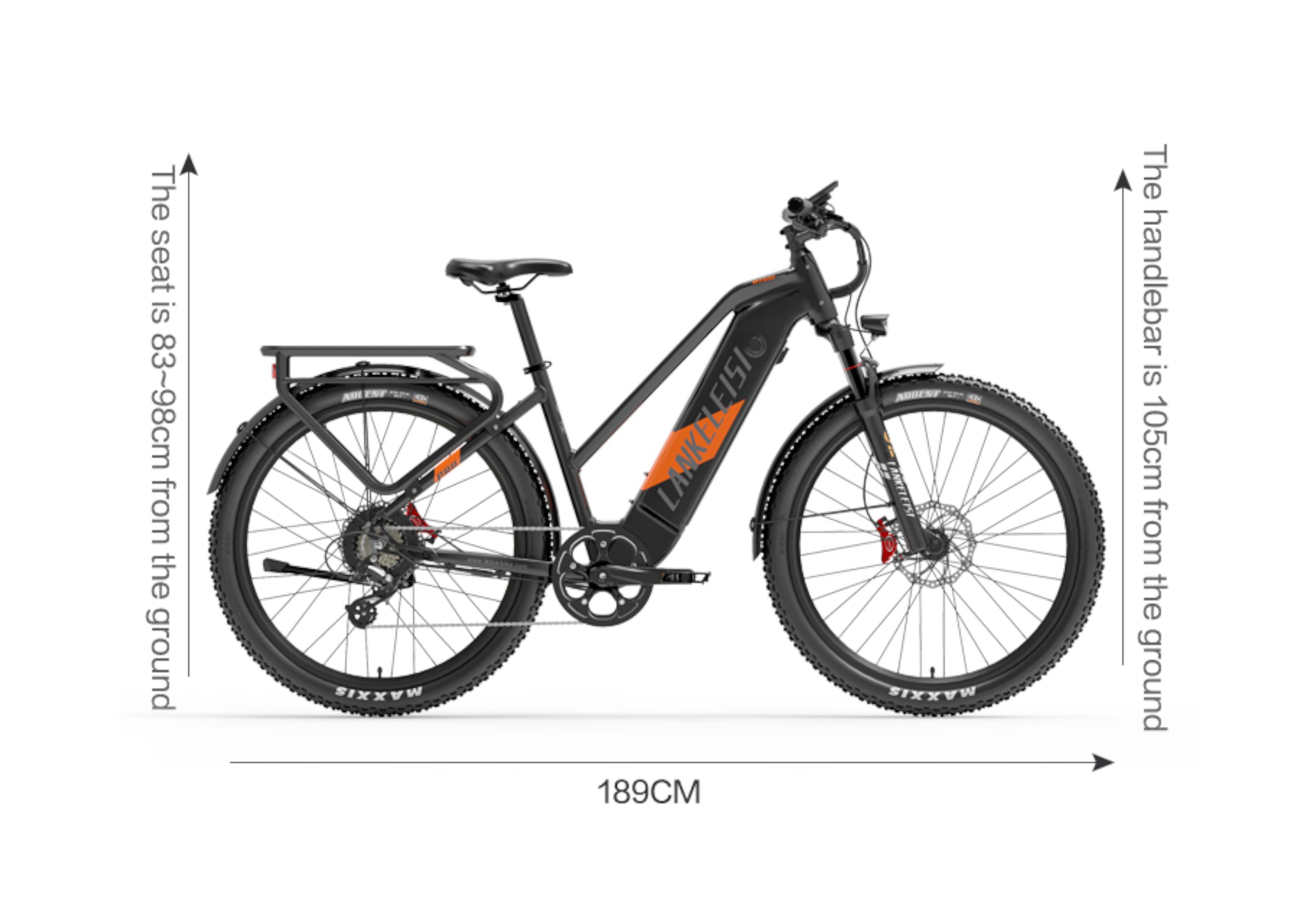 Lankeleisi MX600PRO vélo électrique urbain autonomie longue et pédalage assisté orange