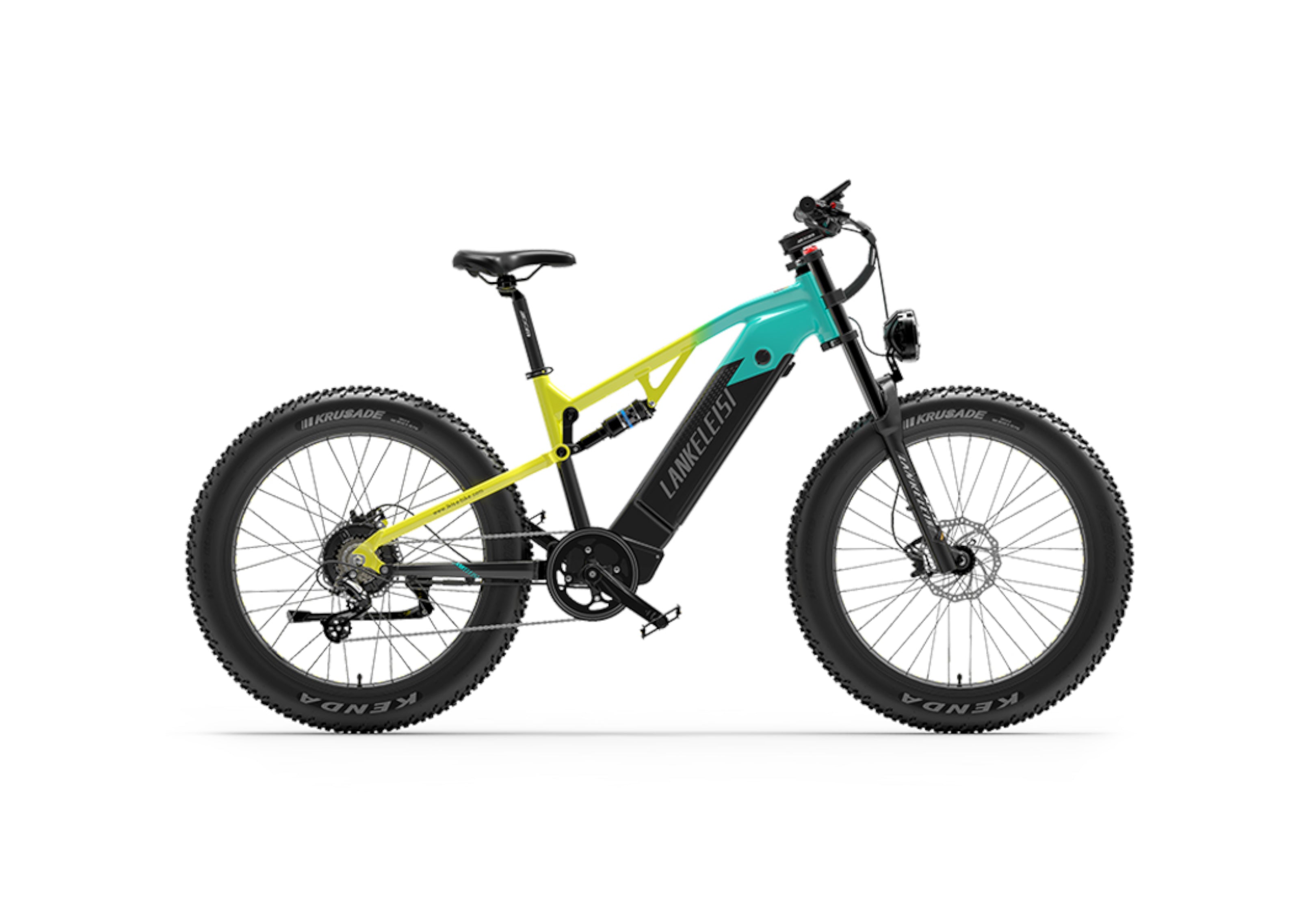 Lankeleisi RV800PLUS vélo électrique 750W moteur Bafang, double suspension, pneus 26×4.0 jaune