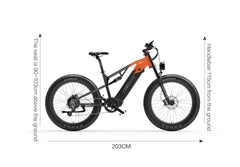 Lankeleisi RV800PLUS vélo électrique cadre robuste et pneus 26×4.0 pouces orange