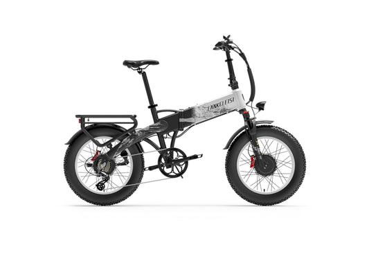 Lankeleisi X2000MAX vélo électrique pliable avec pneus larges 20×4.0 pouces blanc