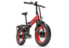 Lankeleisi X2000MAX fat bike électrique pneus larges et cadre pliable rouge