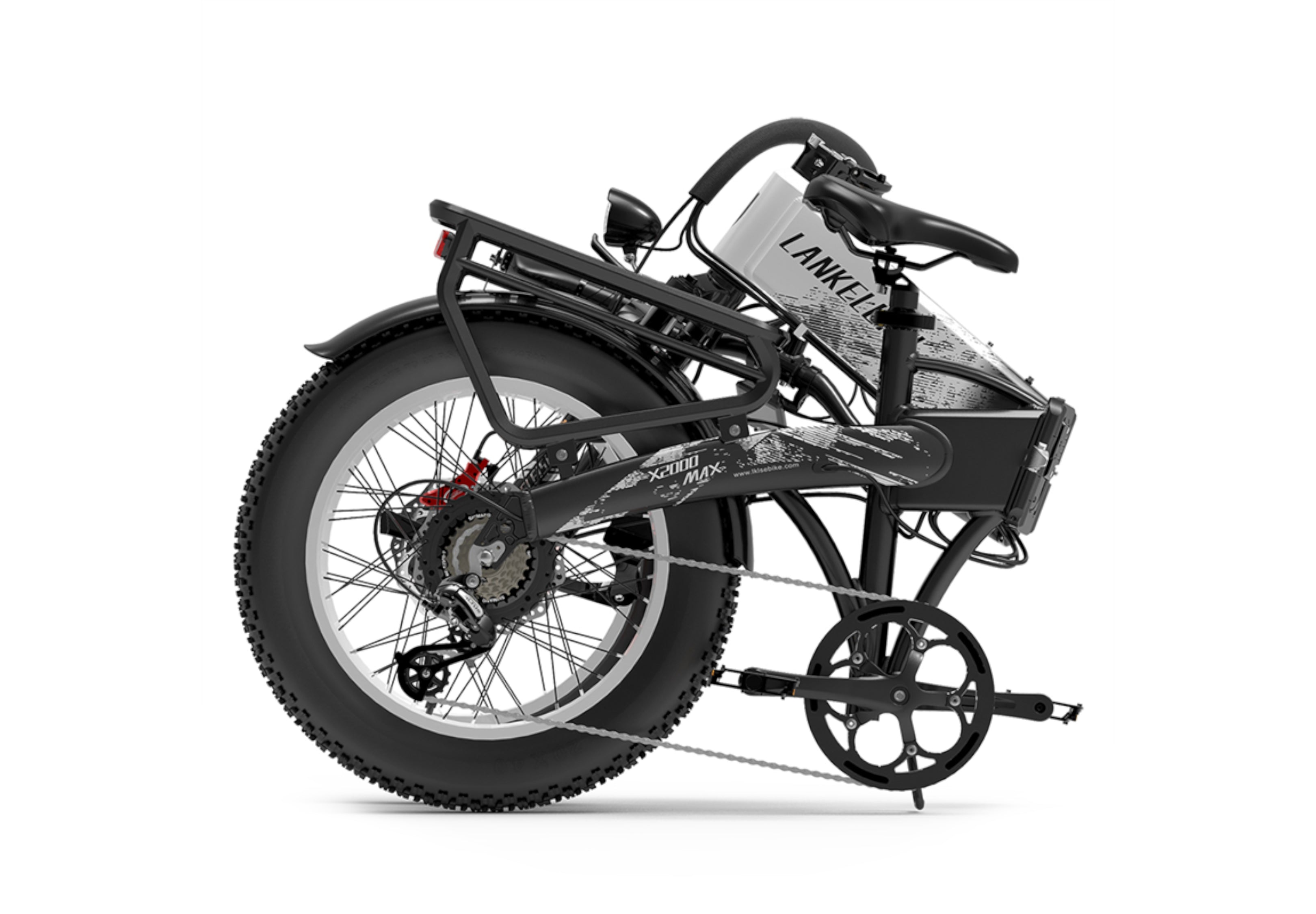 Lankeleisi X2000MAX vélo électrique pliant avec pneus 20×4.0 pour la ville blanc