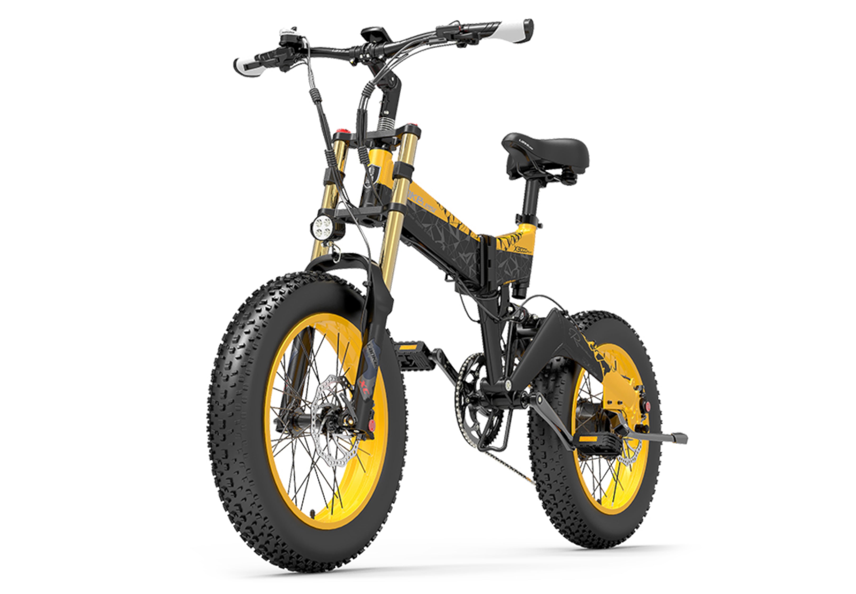Lankeleisi X3000Plus-UP fat bike électrique avec pneus larges 20 pouces jaune
