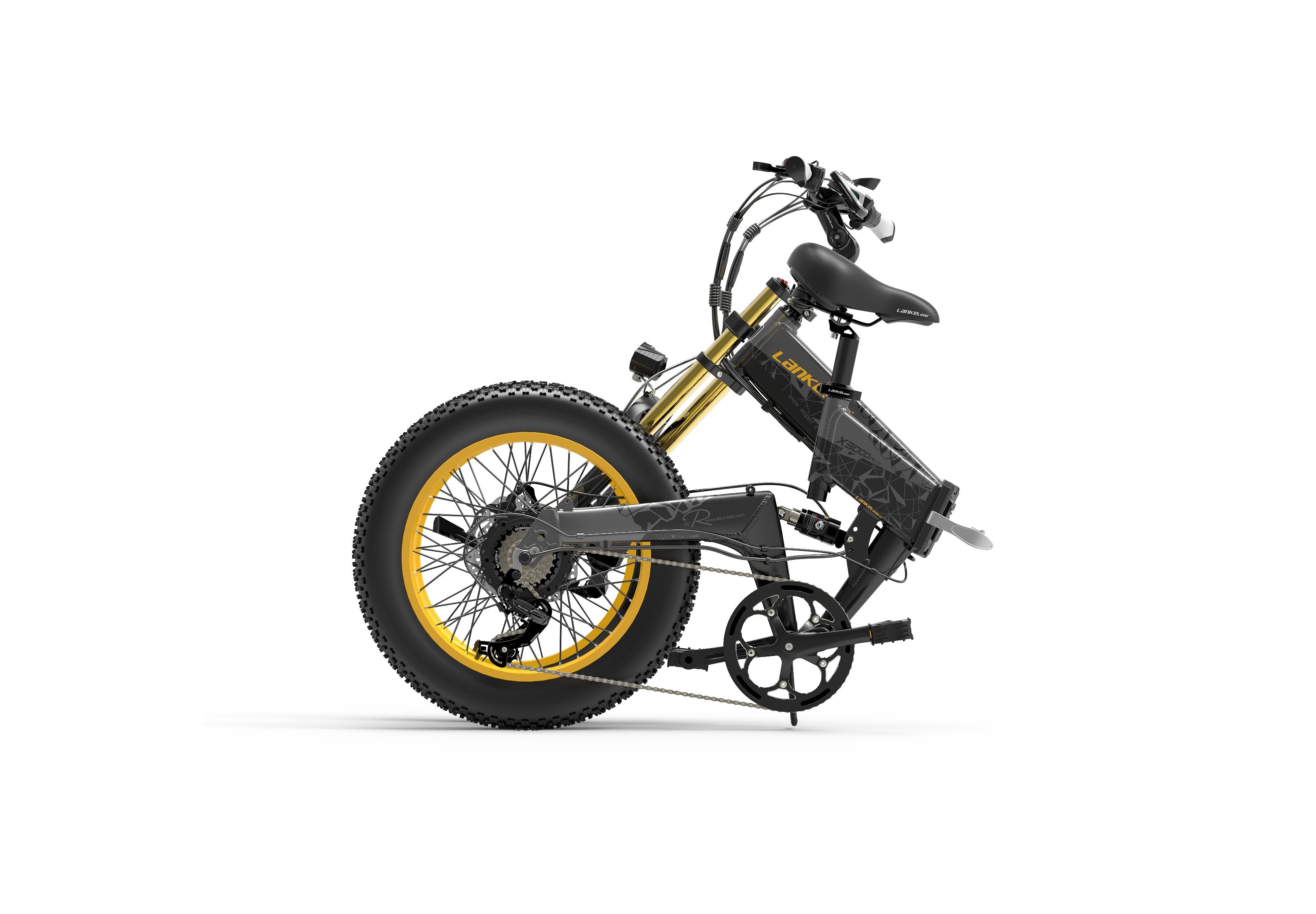 Lankeleisi X3000Plus-UP vélo électrique confortable, robuste et pliable gris