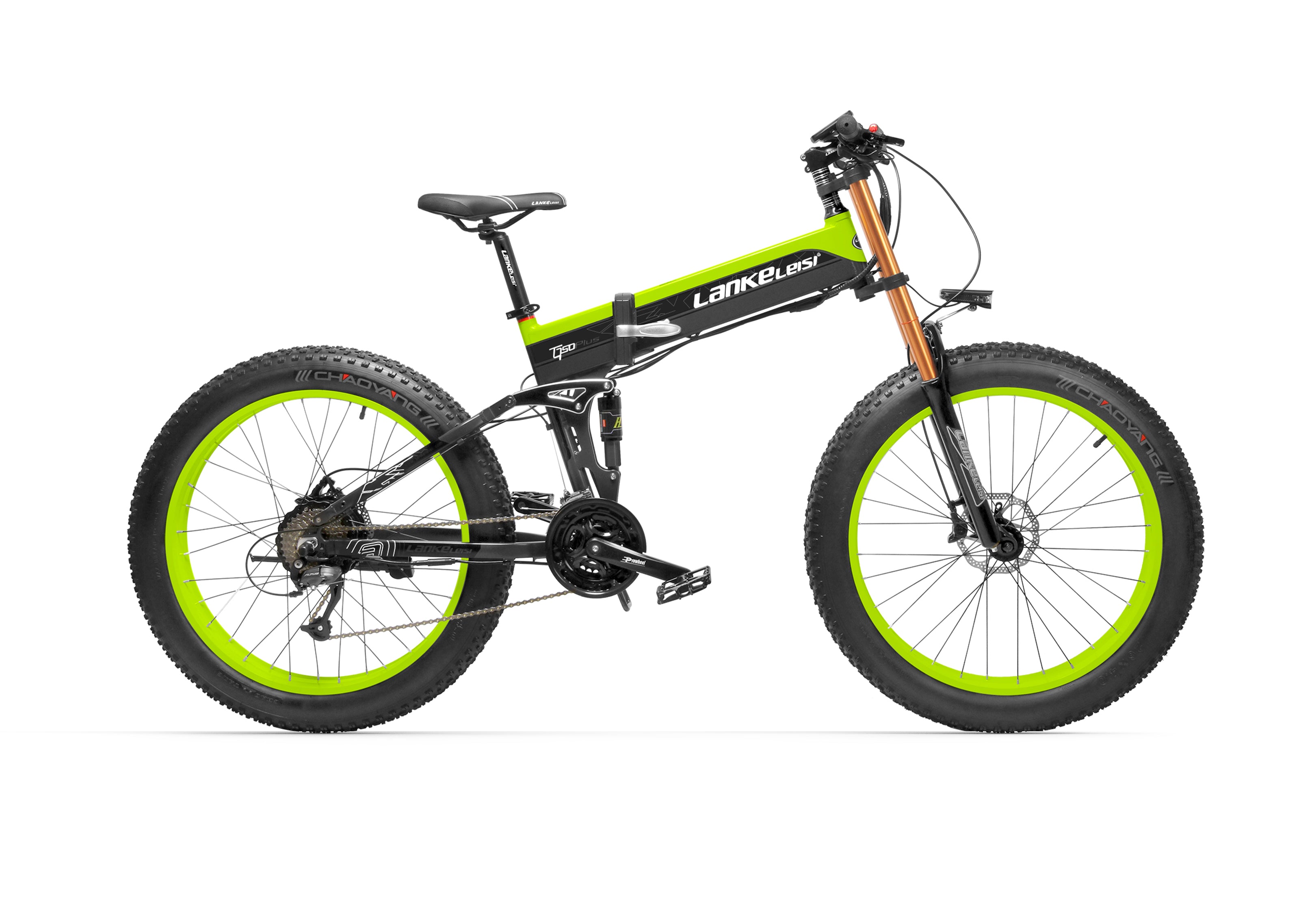 Lankeleisi XT750PLUS vélo électrique 1000W pliable avec suspension intégrale vert