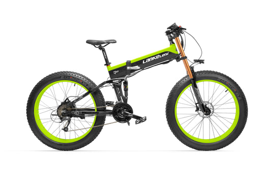 Lankeleisi XT750PLUS vélo électrique 1000W pliable avec suspension intégrale vert