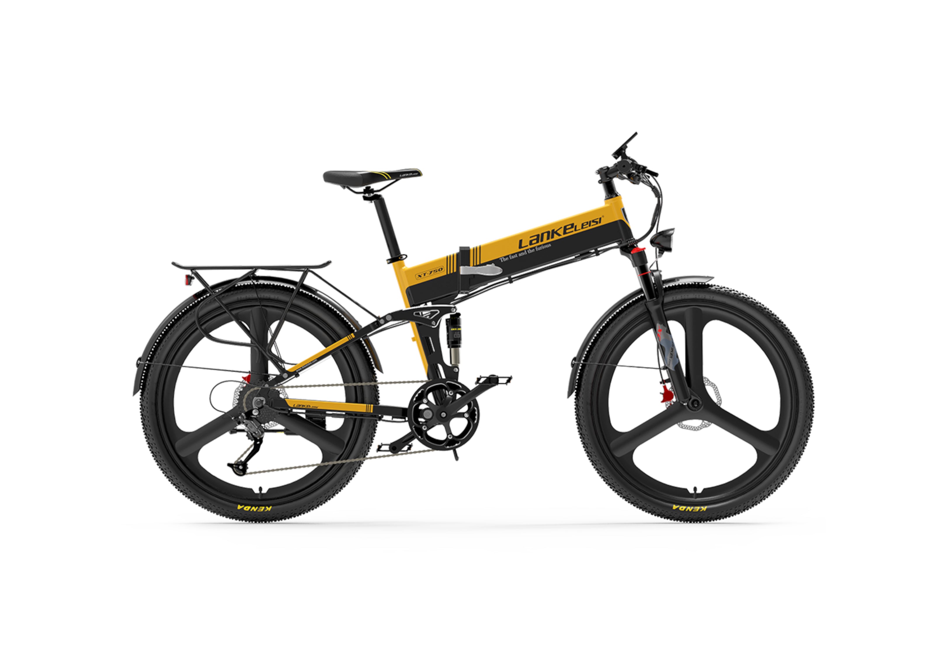 Lankeleisi XT750Sports vélo électrique pliable tout-suspendu jaune
