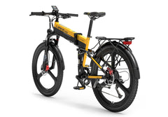 Lankeleisi XT750Sports VTT électrique pliable adapté aux trajets et loisirs jaune