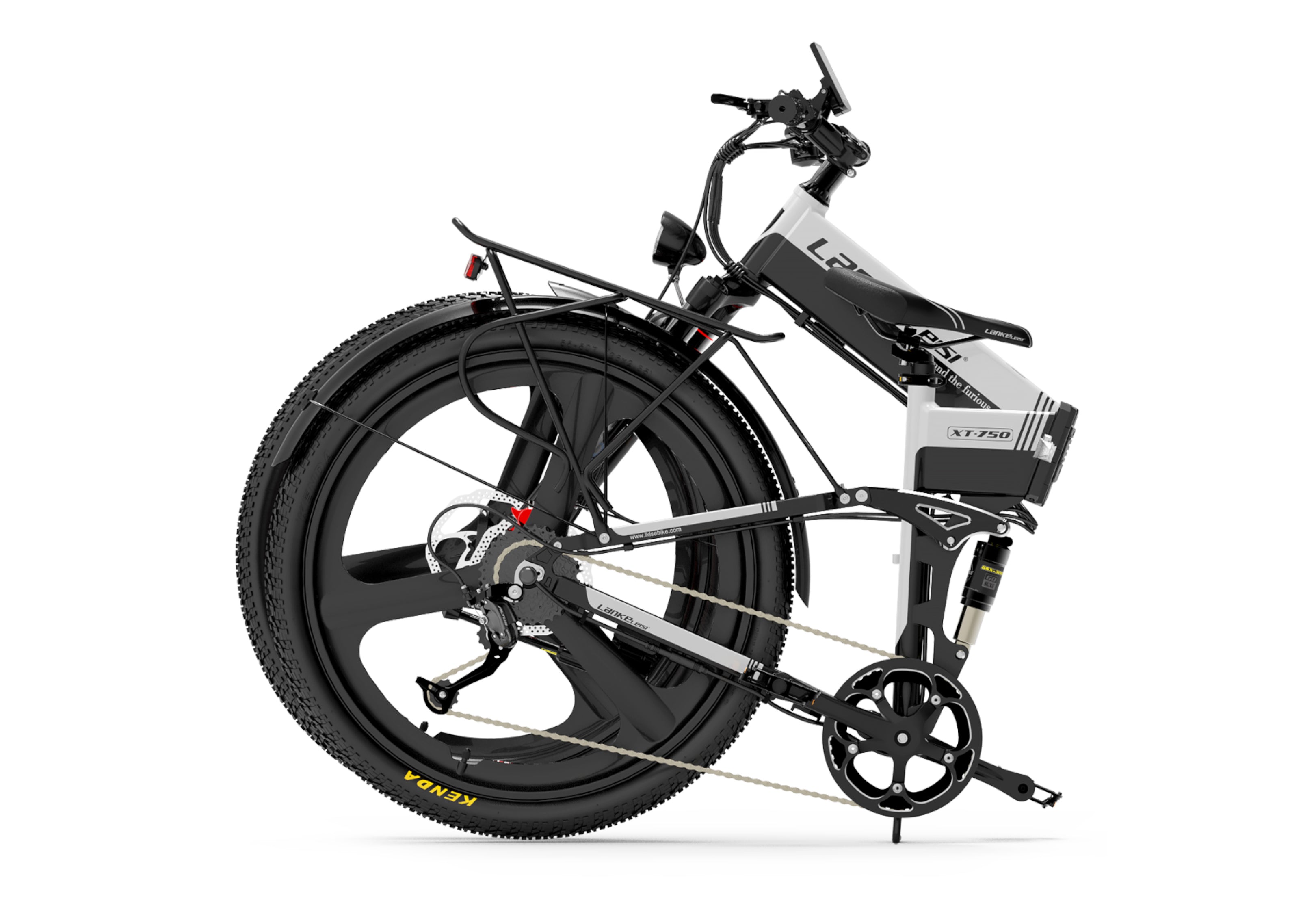 Lankeleisi XT750Sports vélo électrique pratique avec cadre robuste pliable blanc